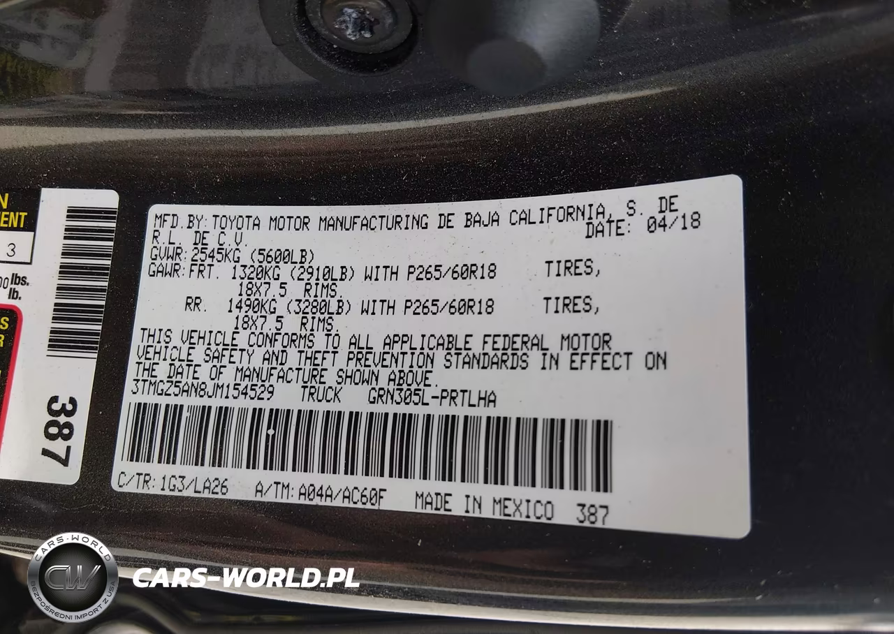 2018 Toyota Tacoma Limited VIN:3TMGZ5AN8JM154529 - 9