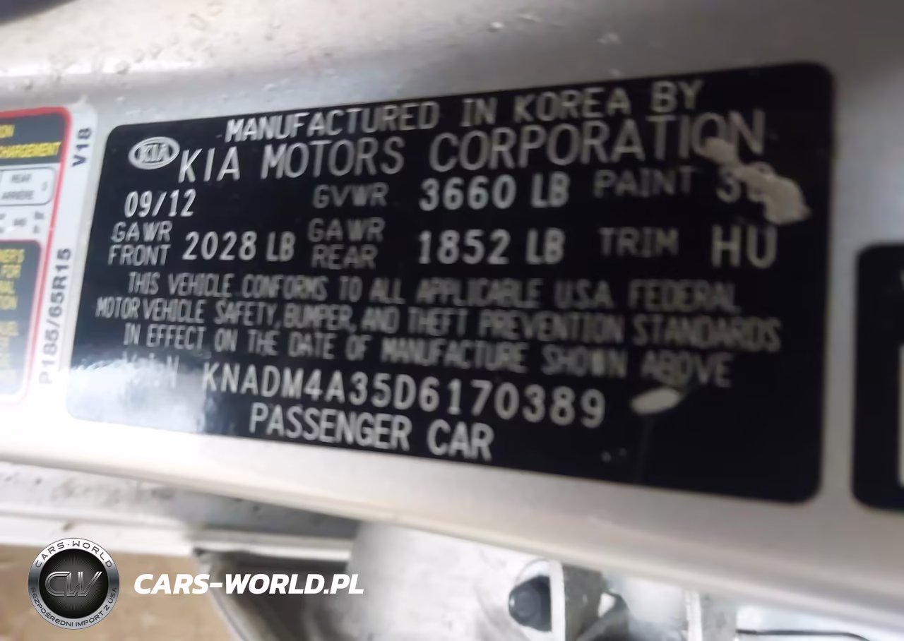 2013 Kia Rio Lx VIN:KNADM4A35D6170389 - 9