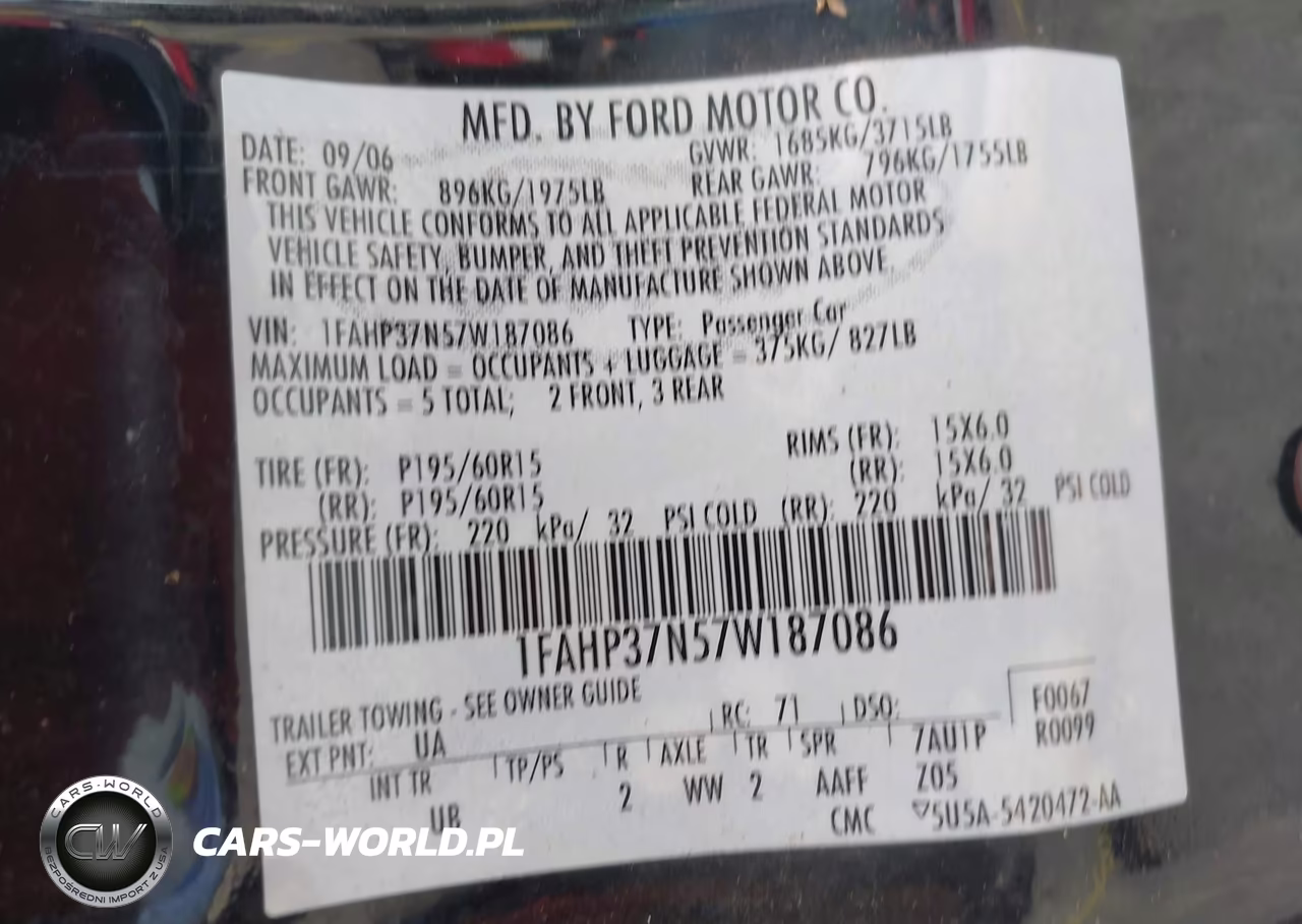 2007 Ford Focus S-Se-Ses VIN:1FAHP37N57W187086 - 9