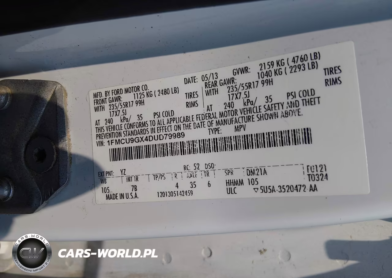 2013 Ford Escape Se VIN:1FMCU9GX4DUD79989 - 9