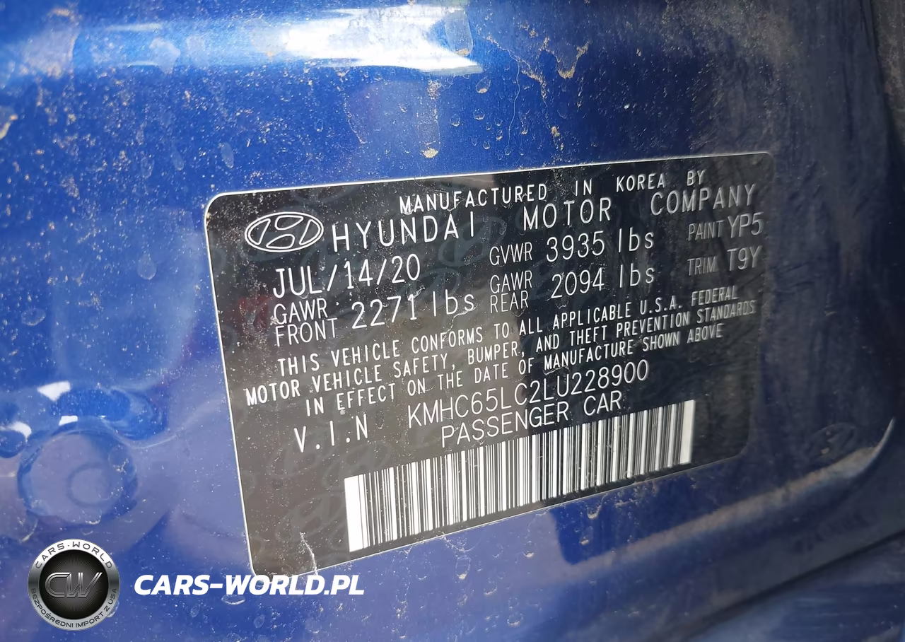 2020 Hyundai Ioniq Hybrid Blue VIN:KMHC65LC2LU228900 - 9