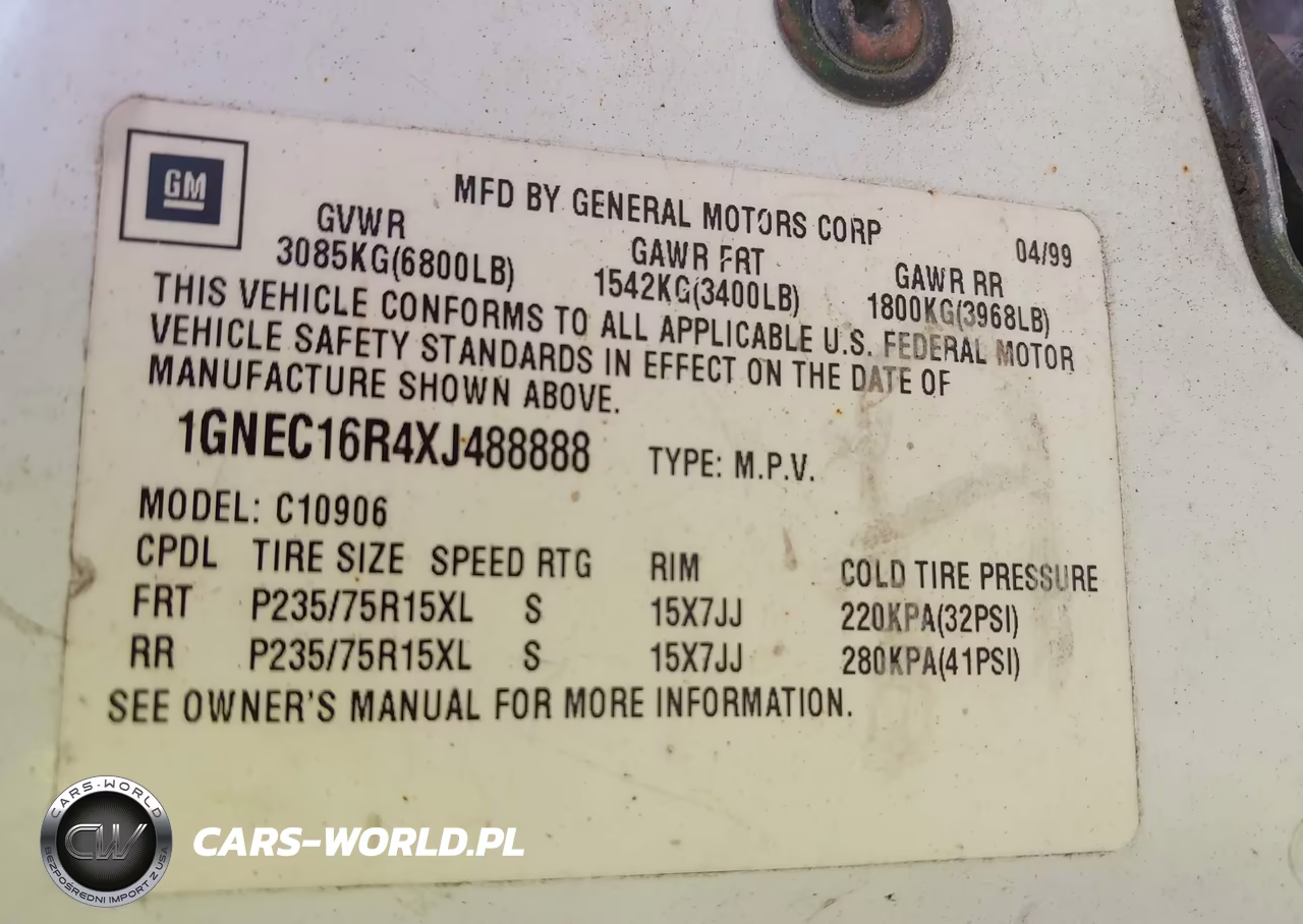 1999 Chevrolet Suburban Lt VIN:1GNEC16R4XJ488888 - 9