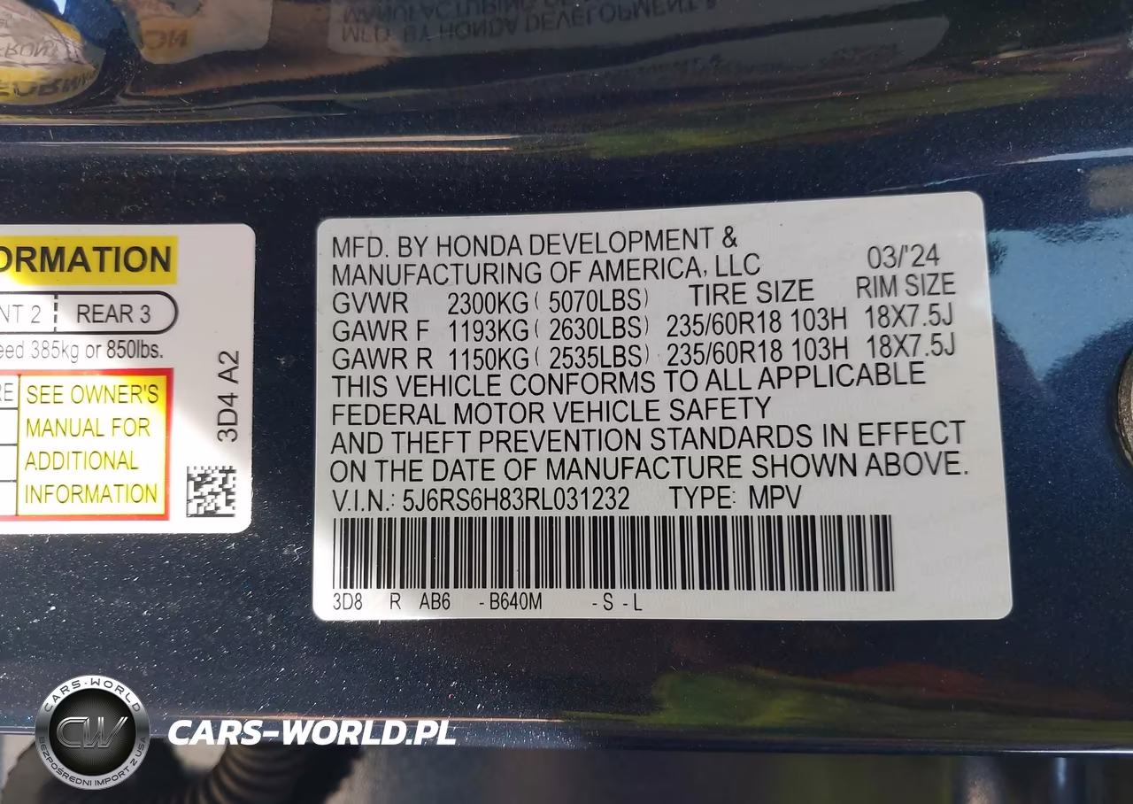 2024 Honda Cr-V Hybrid Sport-L VIN:5J6RS6H83RL031232 - 9