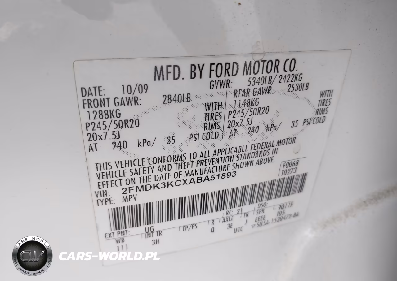 2010 Ford Edge Limited VIN:2FMDK3KCXABA51893 - 9