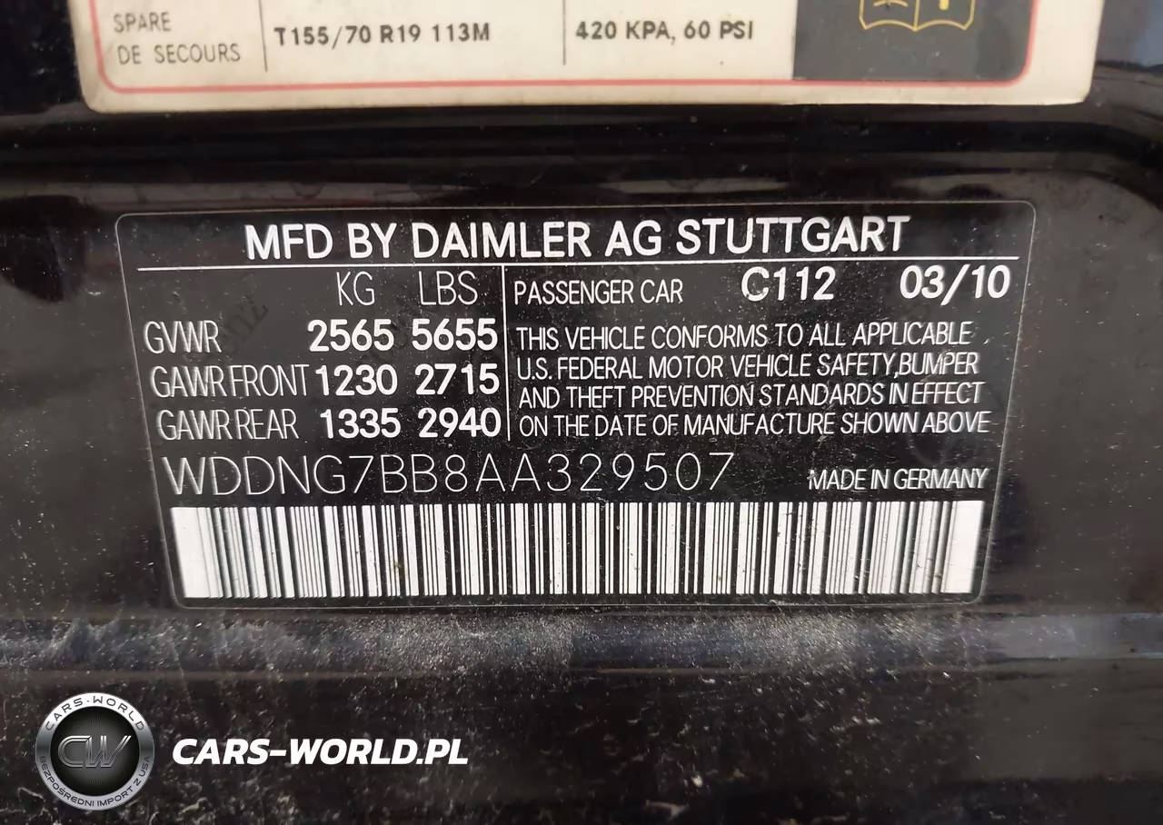 2010 Mercedes-Benz S 550 VIN:WDDNG7BB8AA329507 - 9
