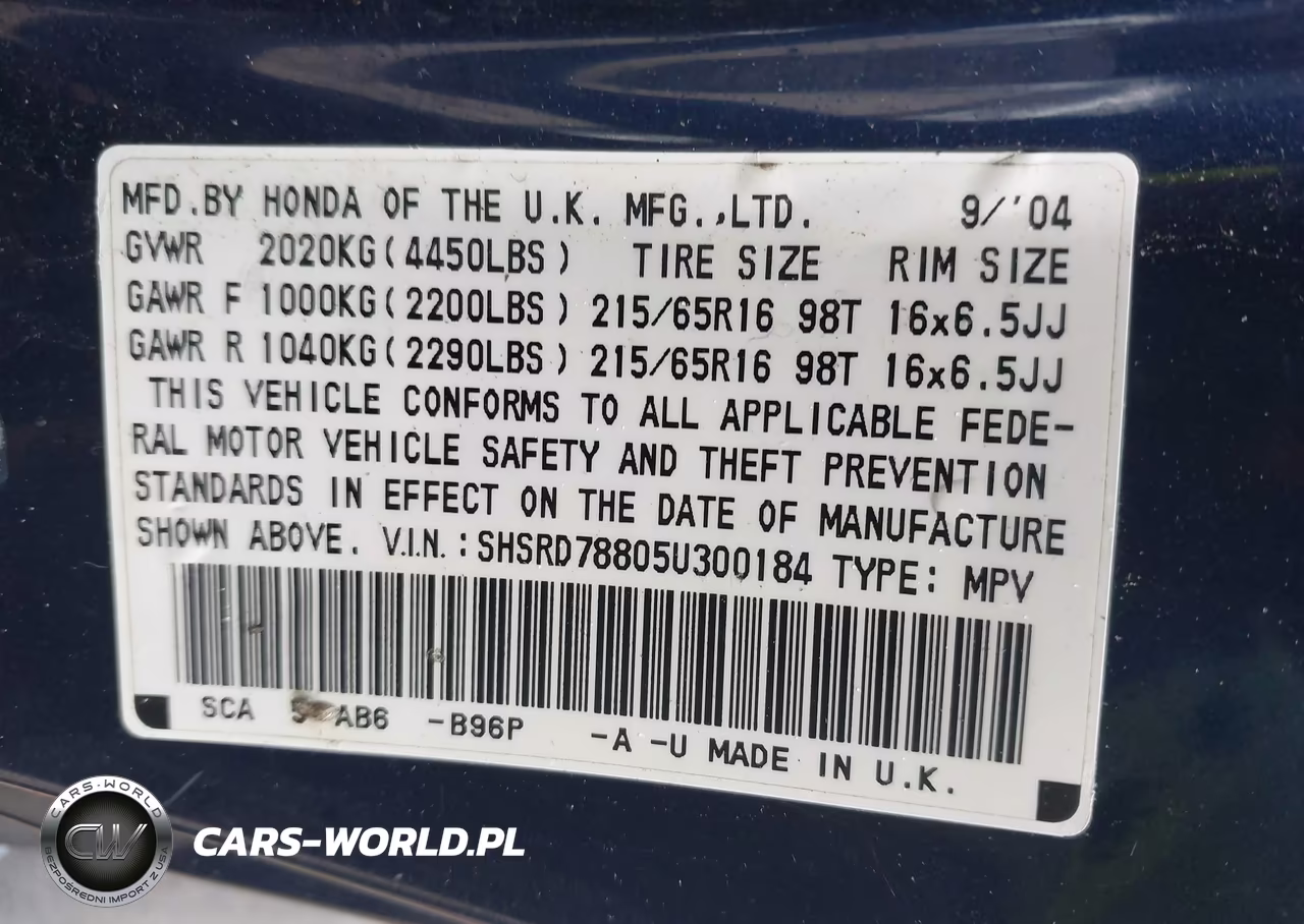 2005 Honda Cr-V Ex VIN:SHSRD78805U300184 - 9