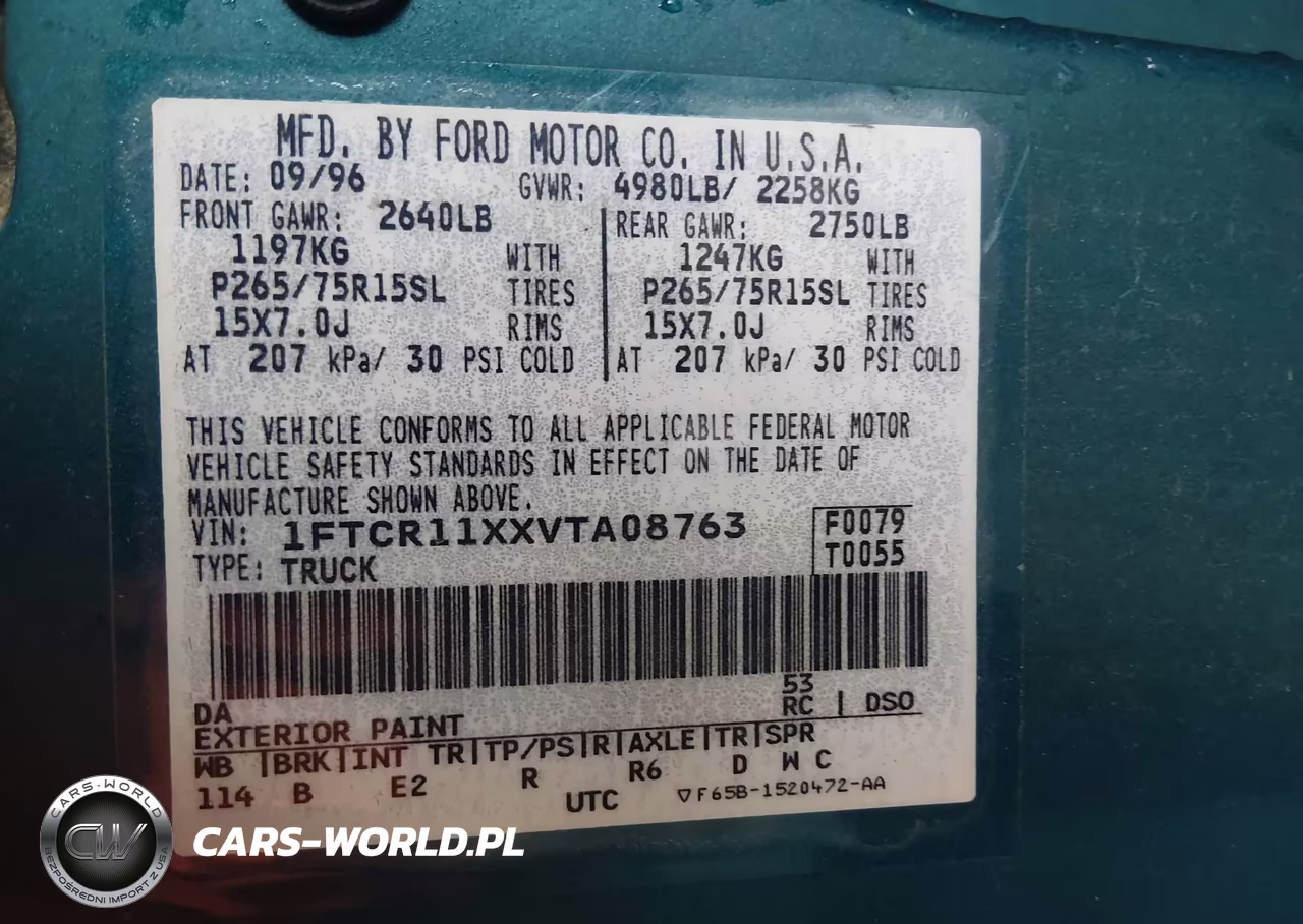 1997 Ford Ranger Splash-Stx-Xlt VIN:1FTCR11XXVTA08763 - 9
