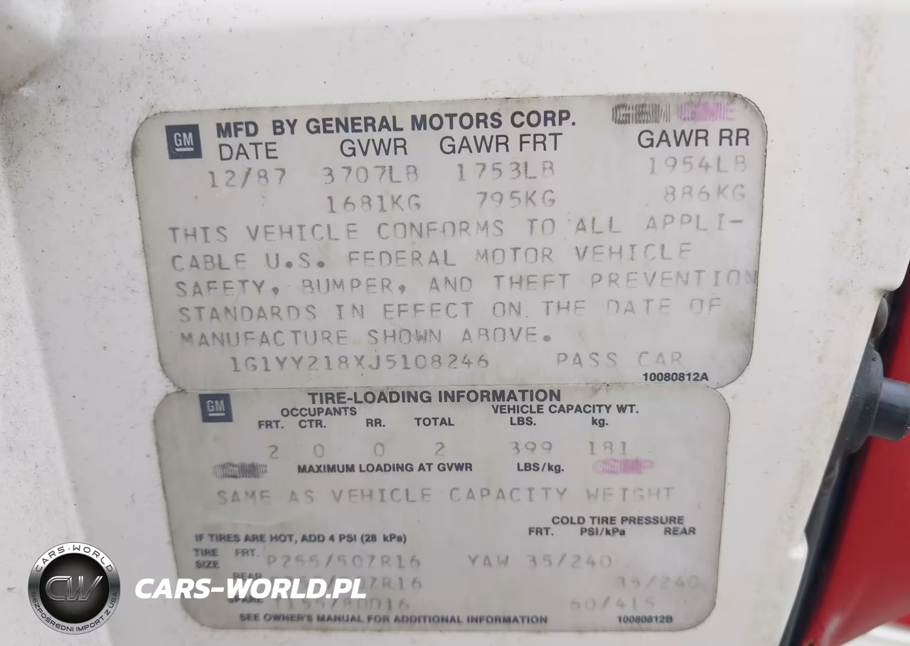 1988 Chevrolet Corvette VIN:1G1YY218XJ5108246 - 9
