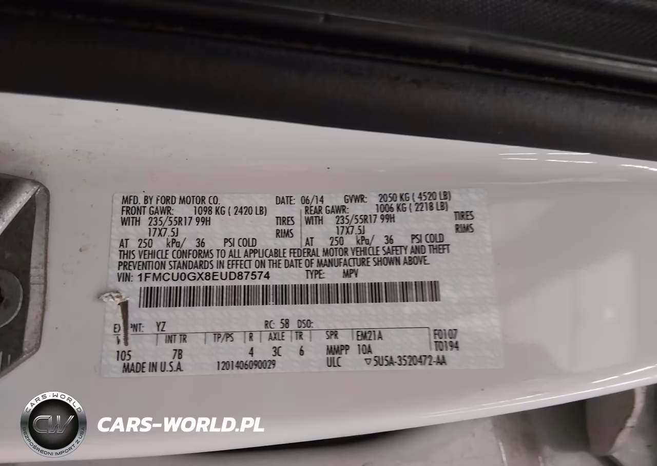 2014 Ford Escape Se VIN:1FMCU0GX8EUD87574 - 9