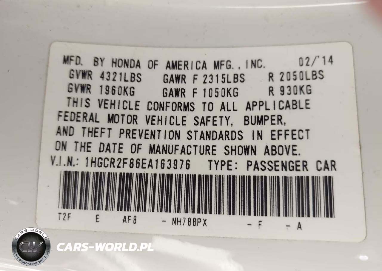 2014 Honda Accord Ex-L VIN:1HGCR2F86EA163976 - 9