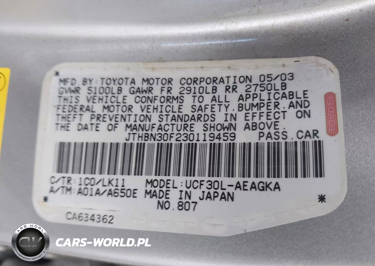 2003 Lexus Ls 430 VIN:JTHBN30F230119459 - 9