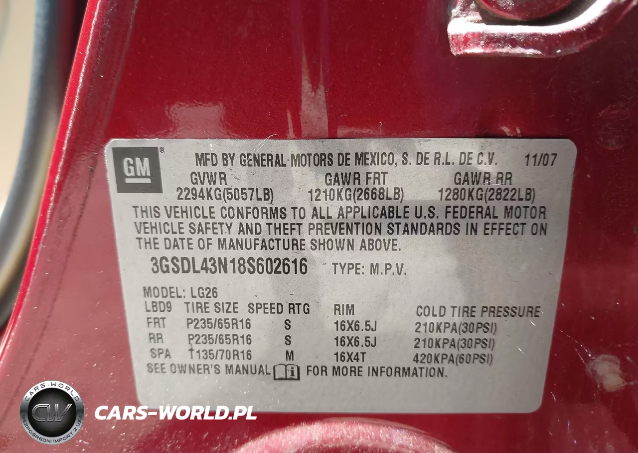 2008 Saturn Vue V6 Xe VIN:3GSDL43N18S602616 - 9