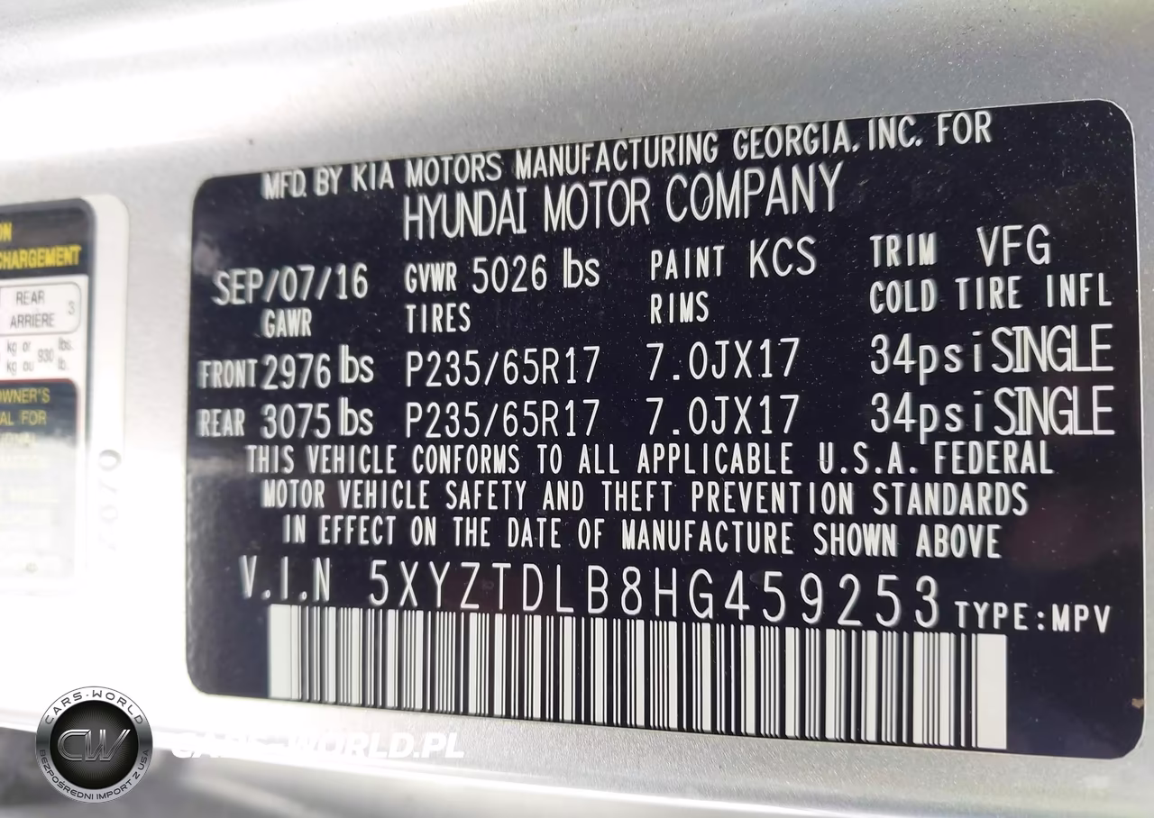 2017 Hyundai Santa Fe Sport 2.4L VIN:5XYZTDLB8HG459253 - 9