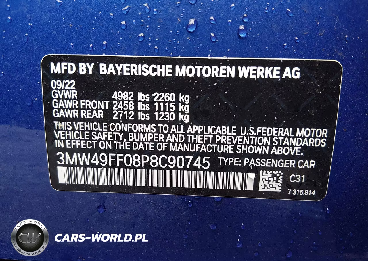 2023 BMW M340I VIN:3MW49FF08P8C90745 - 9