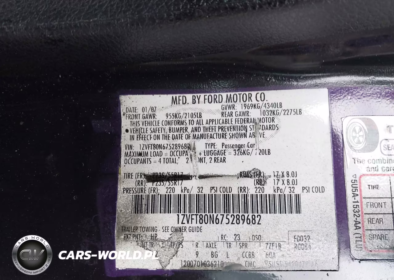 2007 Ford Mustang V6 Deluxe-V6 Premium VIN:1ZVFT80N675289682 - 9