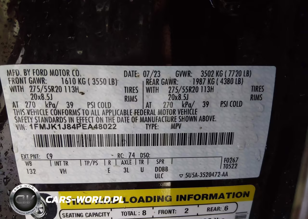 2023 Ford Expedition Xlt Max VIN:1FMJK1J84PEA48022 - 9