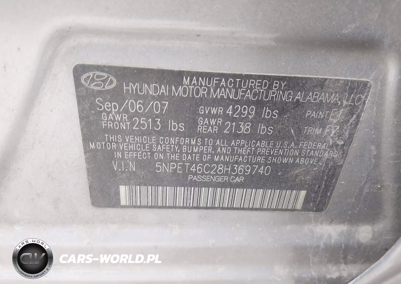 2008 Hyundai Sonata Gls VIN:5NPET46C28H369740 - 9