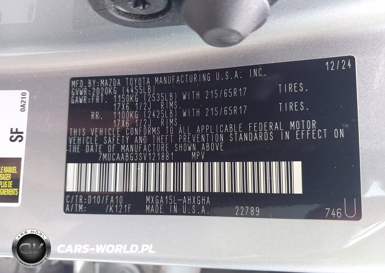 2025 Toyota Corolla Cross Le VIN:7MUCAABG3SV121881 - 9