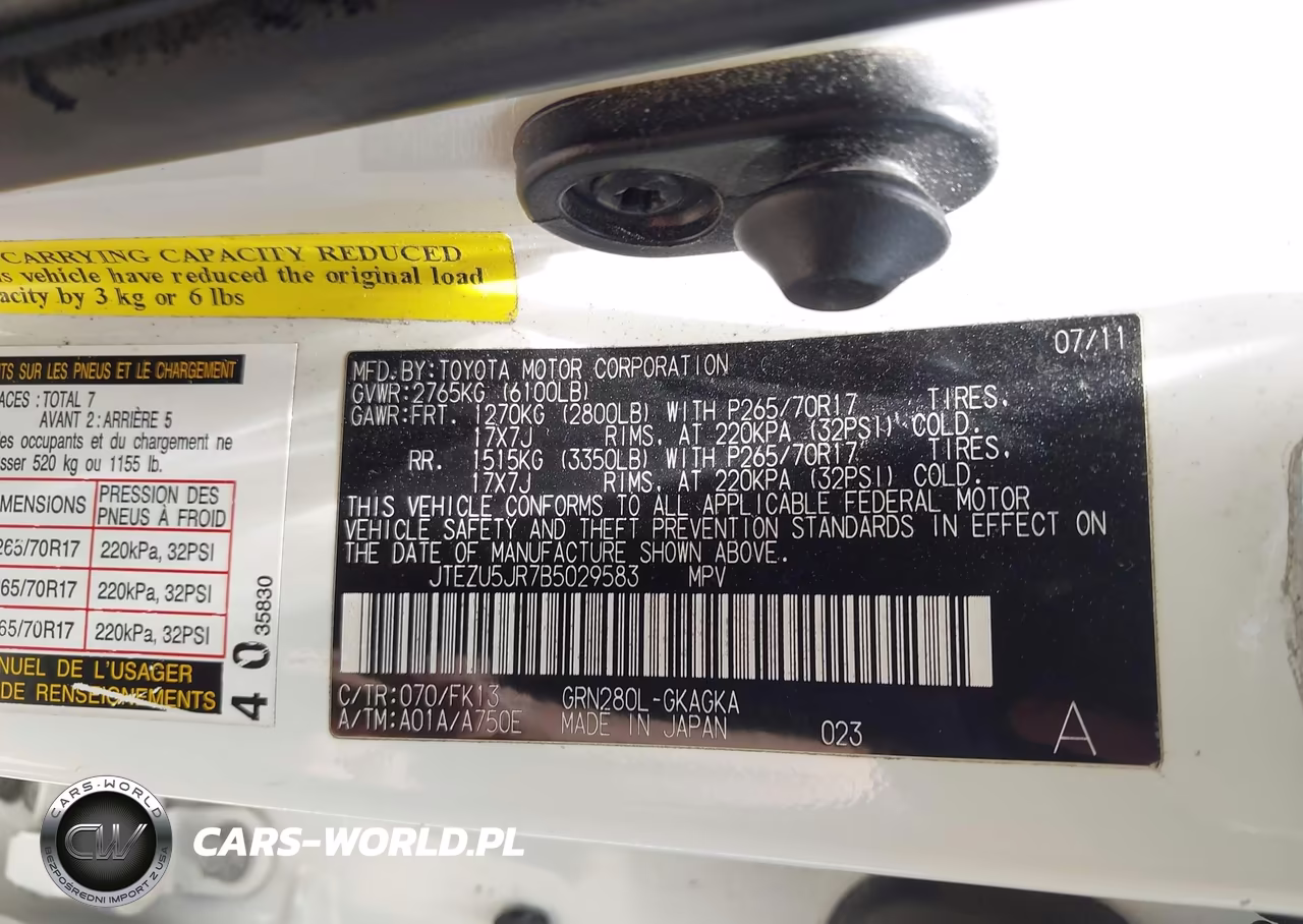 2011 Toyota 4Runner Sr5 V6 VIN:JTEZU5JR7B5029583 - 9