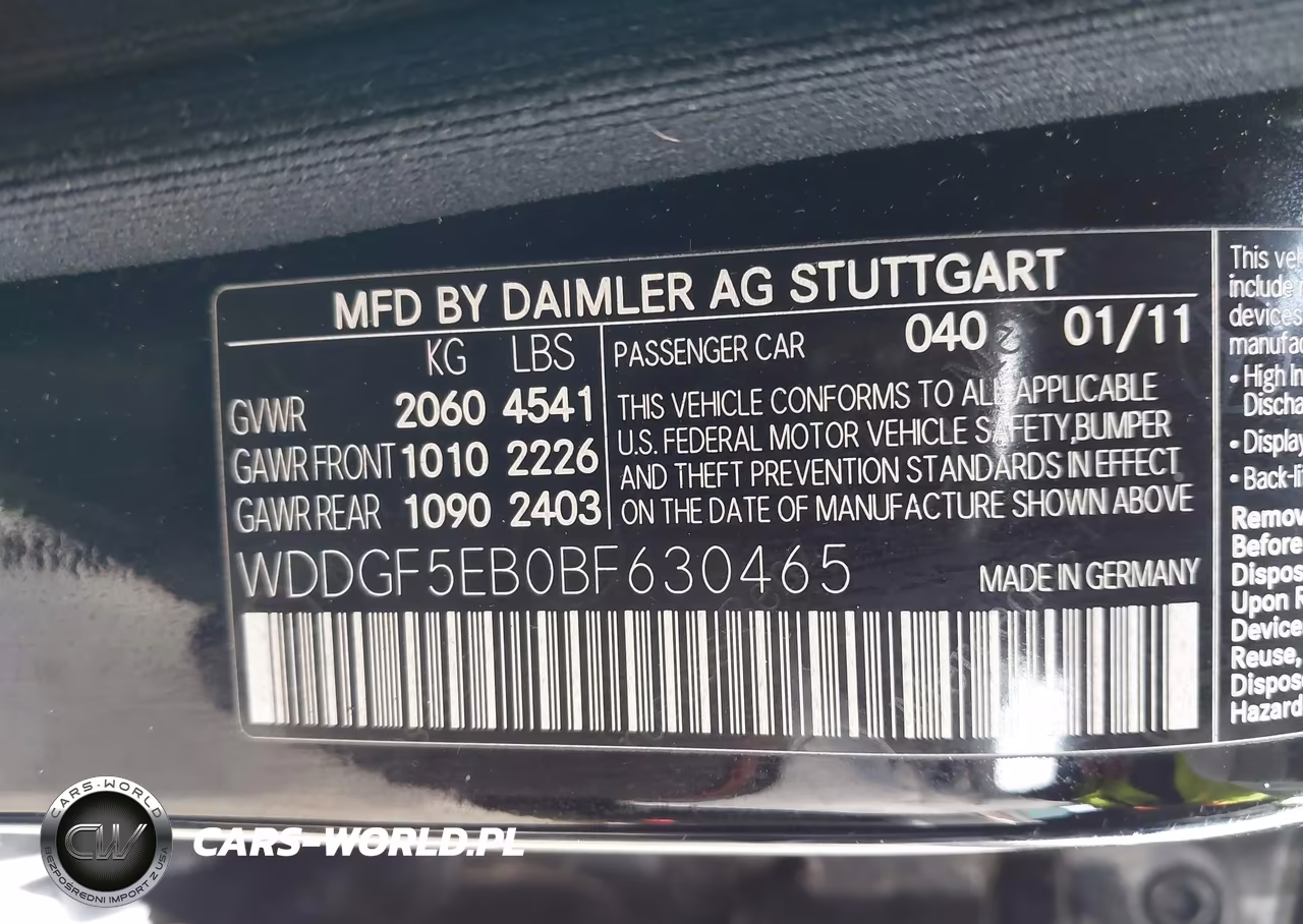 2011 Mercedes-Benz C 300 Sport VIN:WDDGF5EB0BF630465 - 9