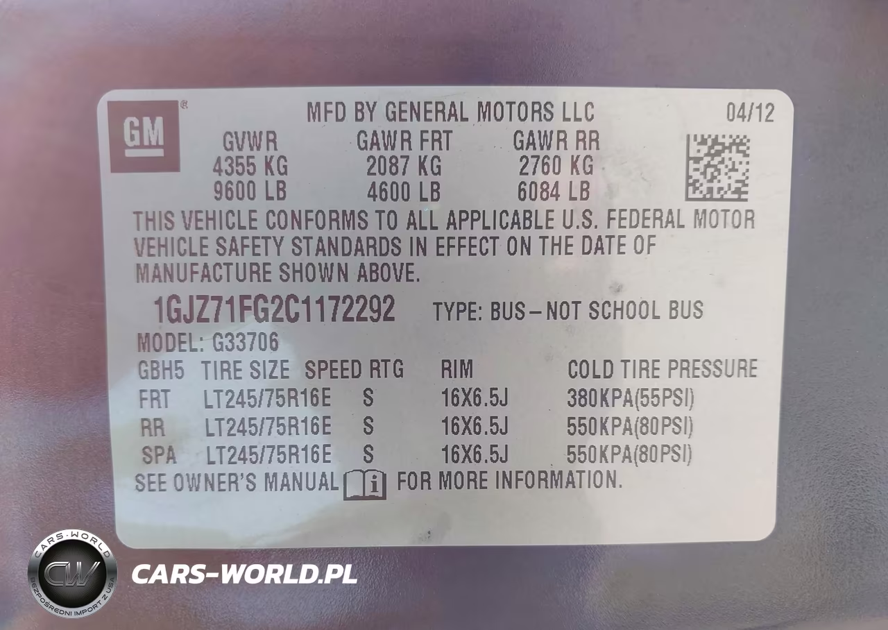 2012 GMC Savana G3500 Lt VIN:1GJZ71FG2C1172292 - 9