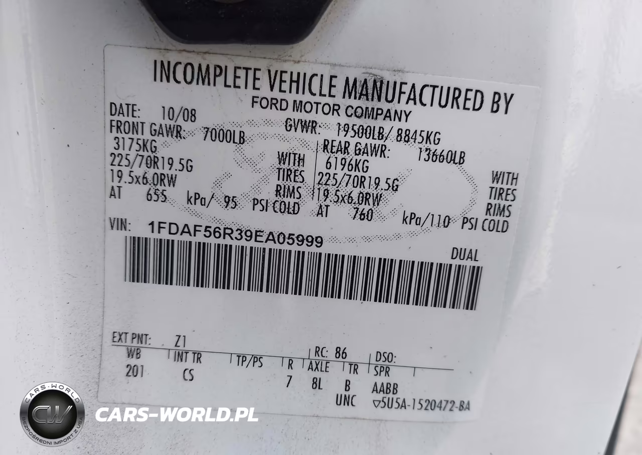 2009 Ford F-550 Chassis Xl-Xlt VIN:1FDAF56R39EA05999 - 8