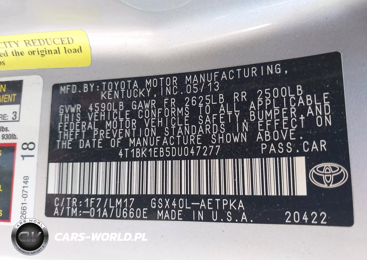 2013 Toyota Avalon Limited VIN:4T1BK1EB5DU047277 - 9