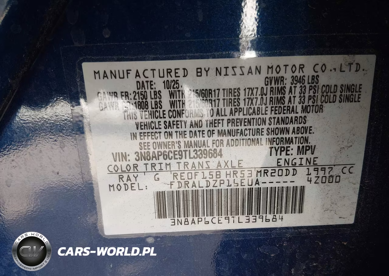 2026 Nissan Kicks Sv VIN:3N8AP6CE9TL339684 - 9