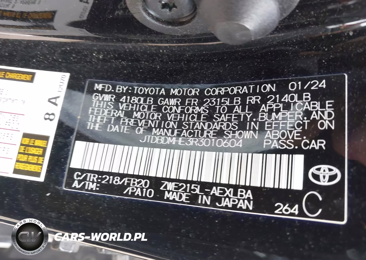 2024 Toyota Corolla Hybrid Le VIN:JTDBDMHE3R3010604 - 9
