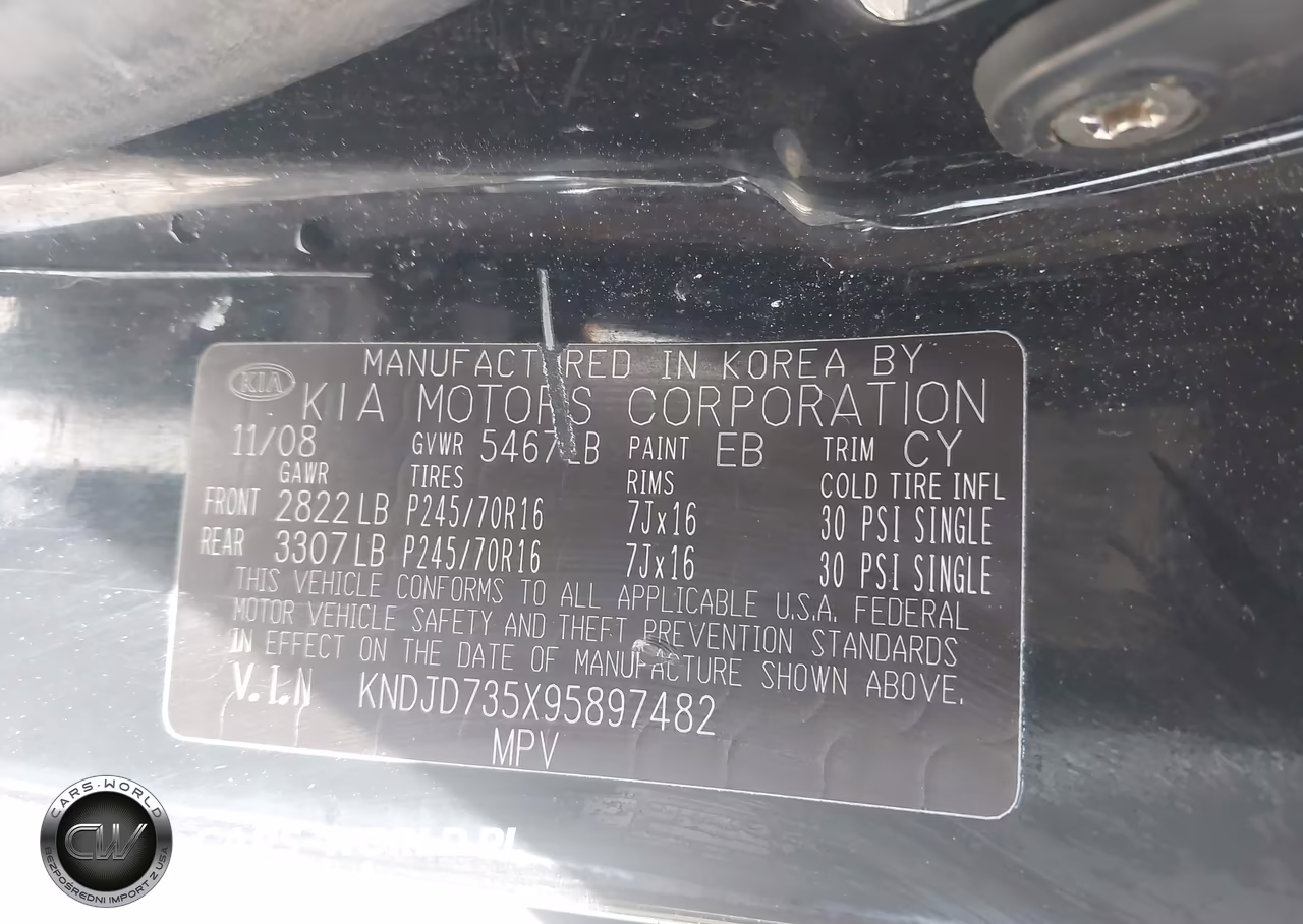 2009 Kia Sorento Lx VIN:KNDJD735X95897482 - 9