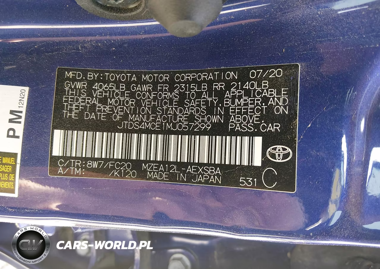 2021 Toyota Corolla Se VIN:JTDS4MCE1MJ057299 - 9