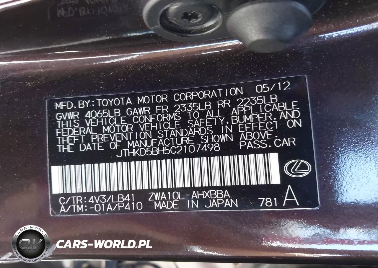 2012 Lexus Ct 200H Premium VIN:JTHKD5BH5C2107498 - 9