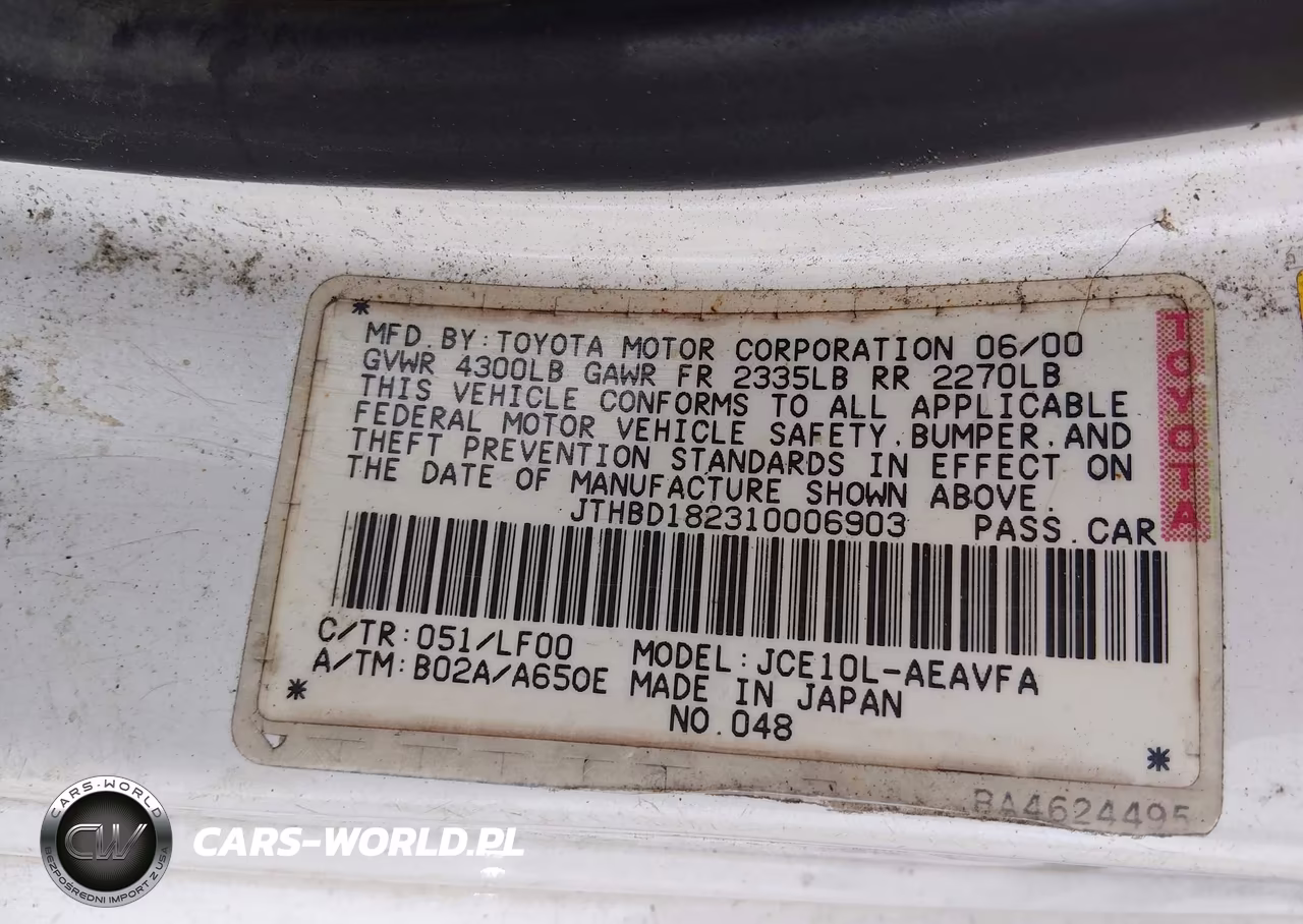 2001 Lexus Is 300 VIN:JTHBD182310006903 - 9