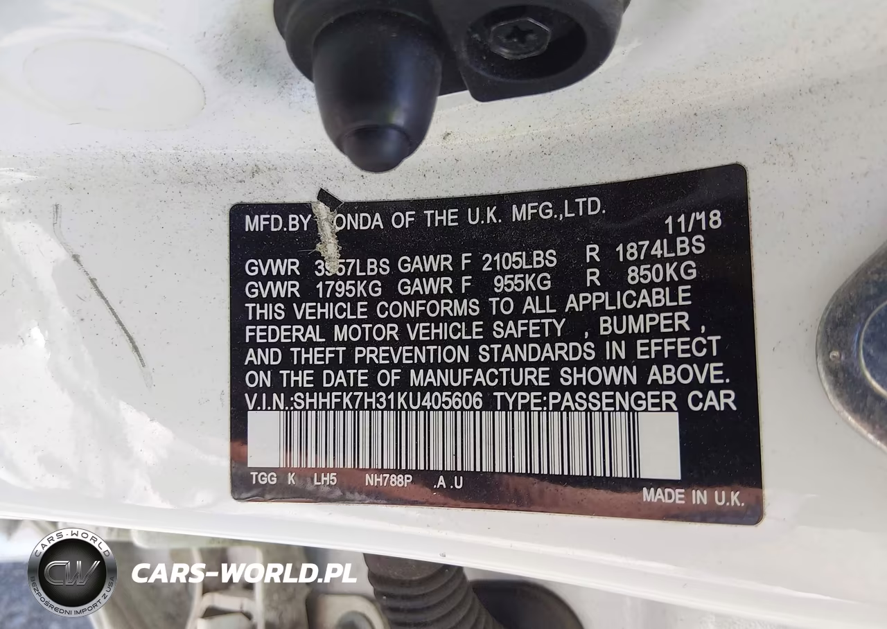 2019 Honda Civic Lx VIN:SHHFK7H31KU405606 - 9