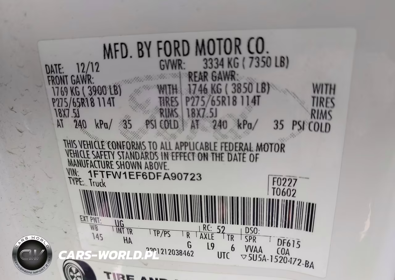 2013 Ford F-150 Lariat VIN:1FTFW1EF6DFA90723 - 9
