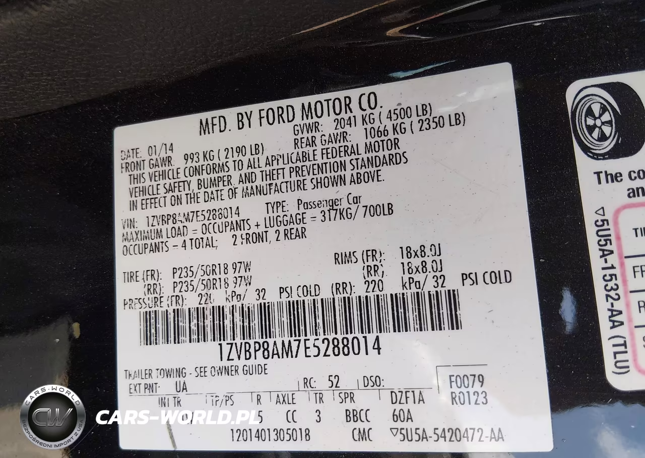 2014 Ford Mustang V6 VIN:1ZVBP8AM7E5288014 - 9