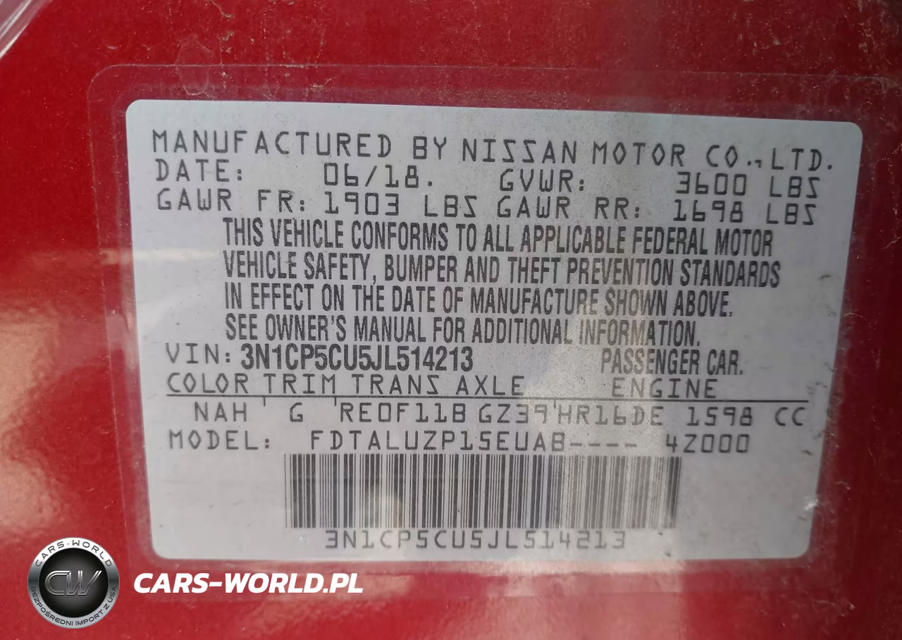 2018 Nissan Kicks Sr VIN:3N1CP5CU5JL514213 - 9