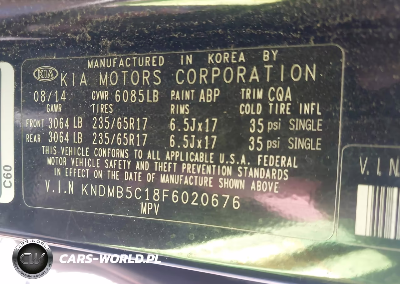 2015 Kia Sedona Lx VIN:KNDMB5C18F6020676 - 9