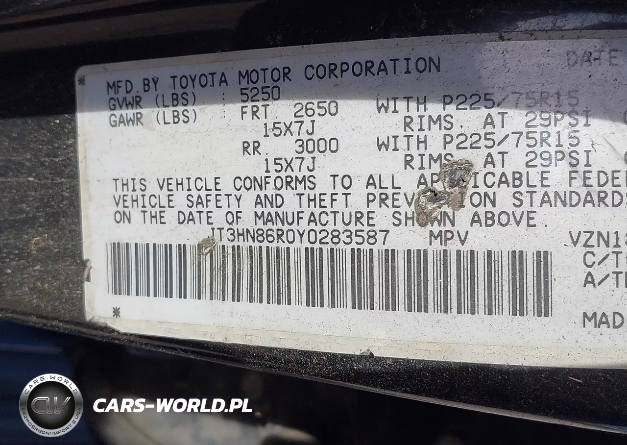 2000 Toyota 4Runner Sr5 V6 VIN:JT3HN86R0Y0283587 - 9
