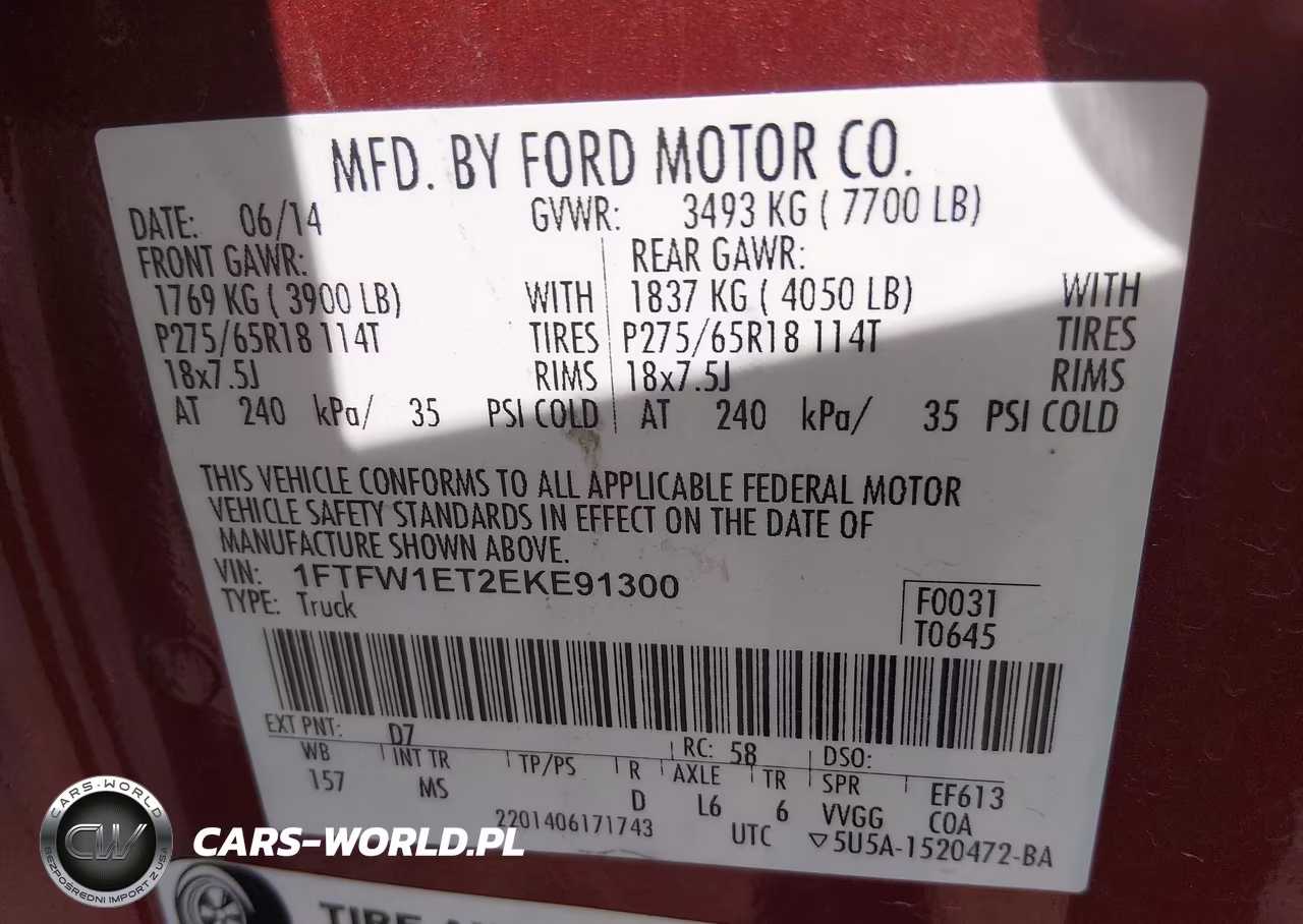 2014 Ford F-150 Xlt VIN:1FTFW1ET2EKE91300 - 9