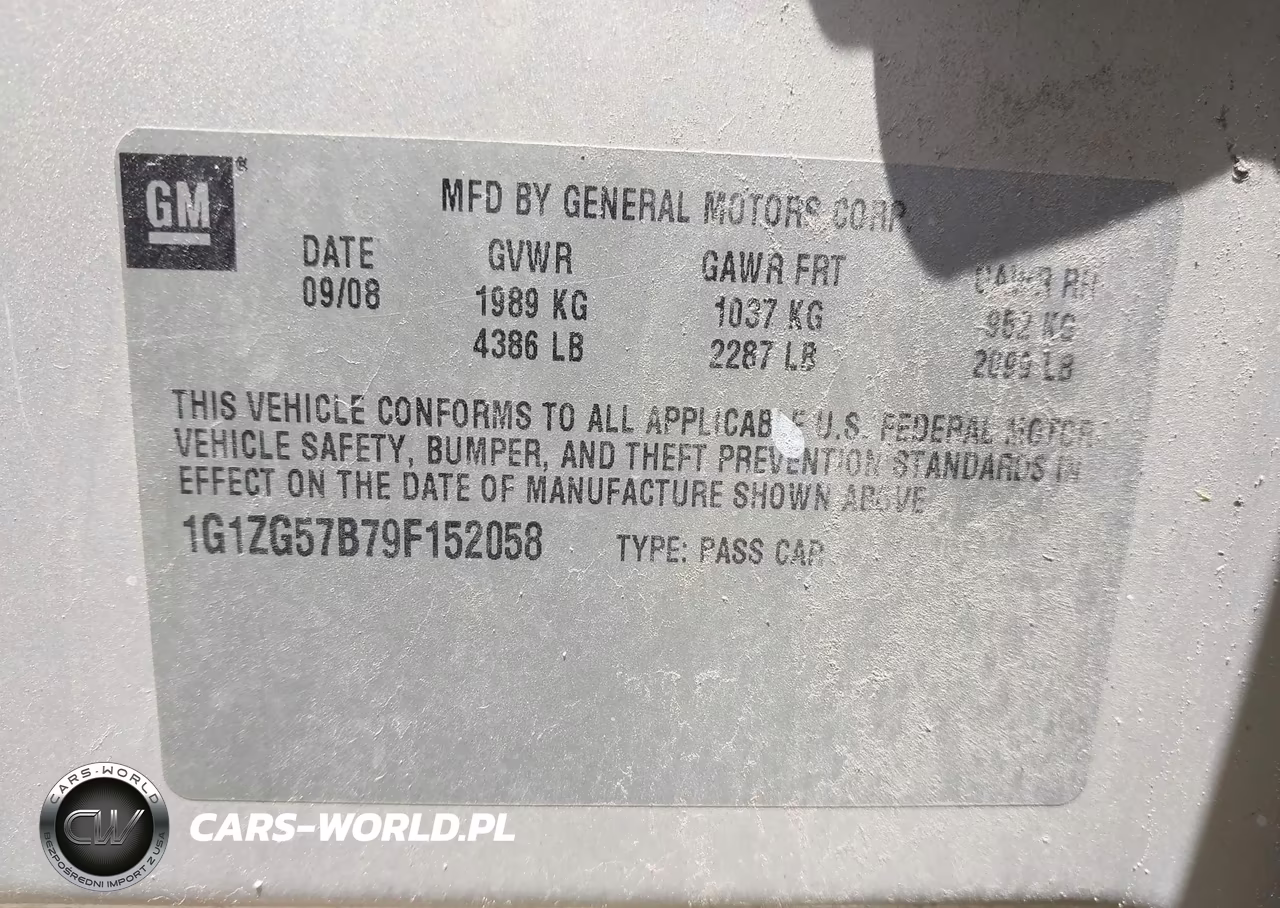 2009 Chevrolet Malibu Ls VIN:1G1ZG57B79F152058 - 9