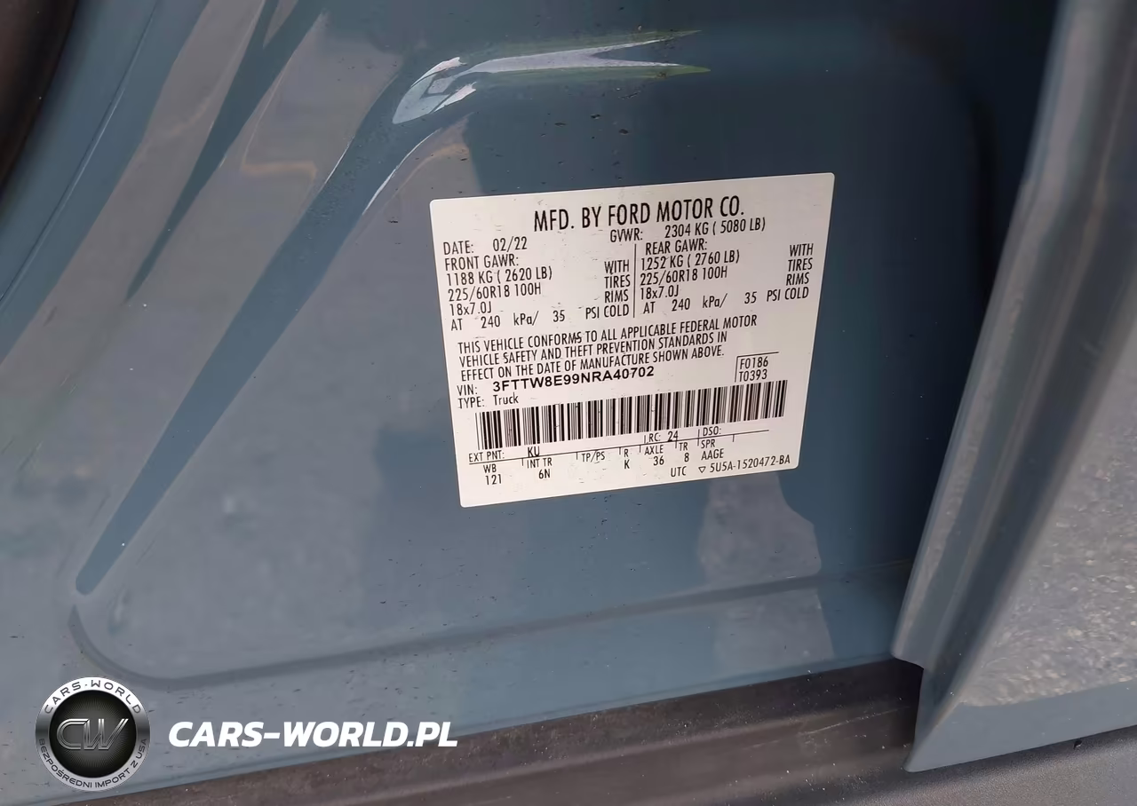 2022 Ford Maverick Lariat VIN:3FTTW8E99NRA40702 - 9