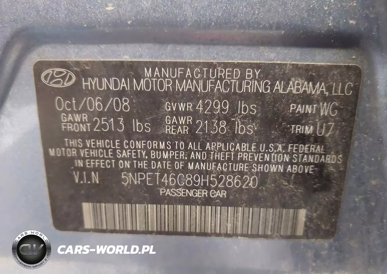 2009 Hyundai Sonata Gls VIN:5NPET46C89H528620 - 9