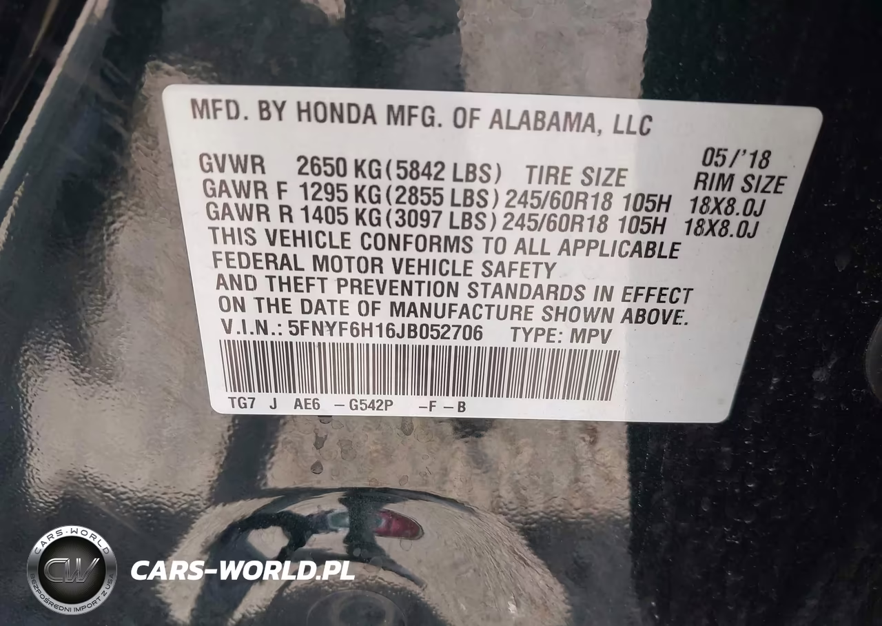 2018 Honda Pilot Lx VIN:5FNYF6H16JB052706 - 9