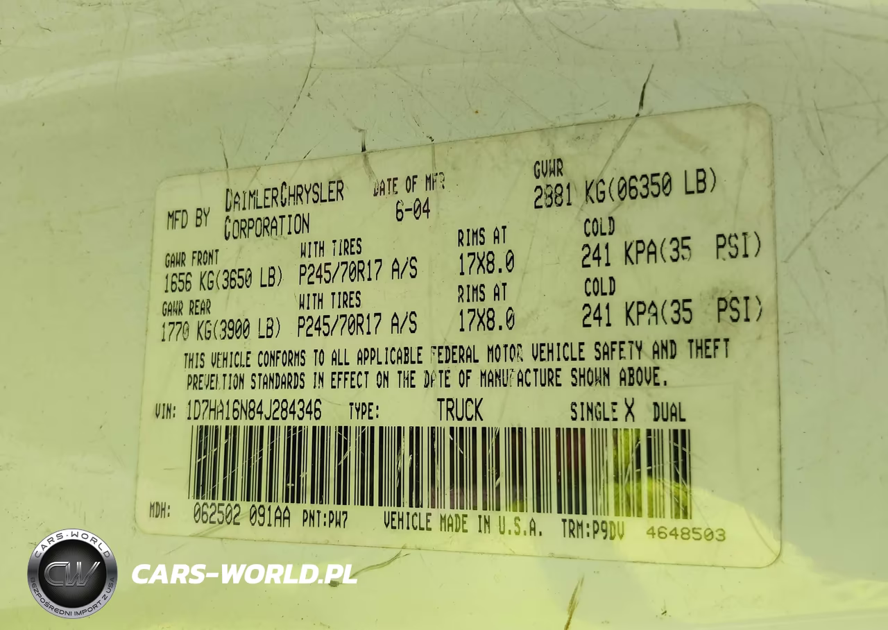 2004 Dodge Ram 1500 St VIN:1D7HA16N84J284346 - 9