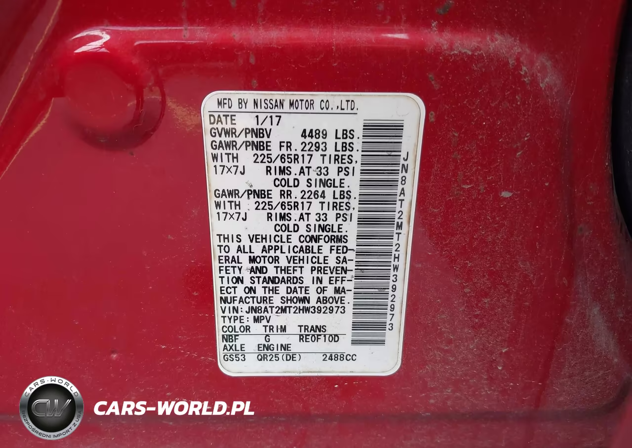 2017 Nissan Rogue Sv VIN:JN8AT2MT2HW392973 - 9