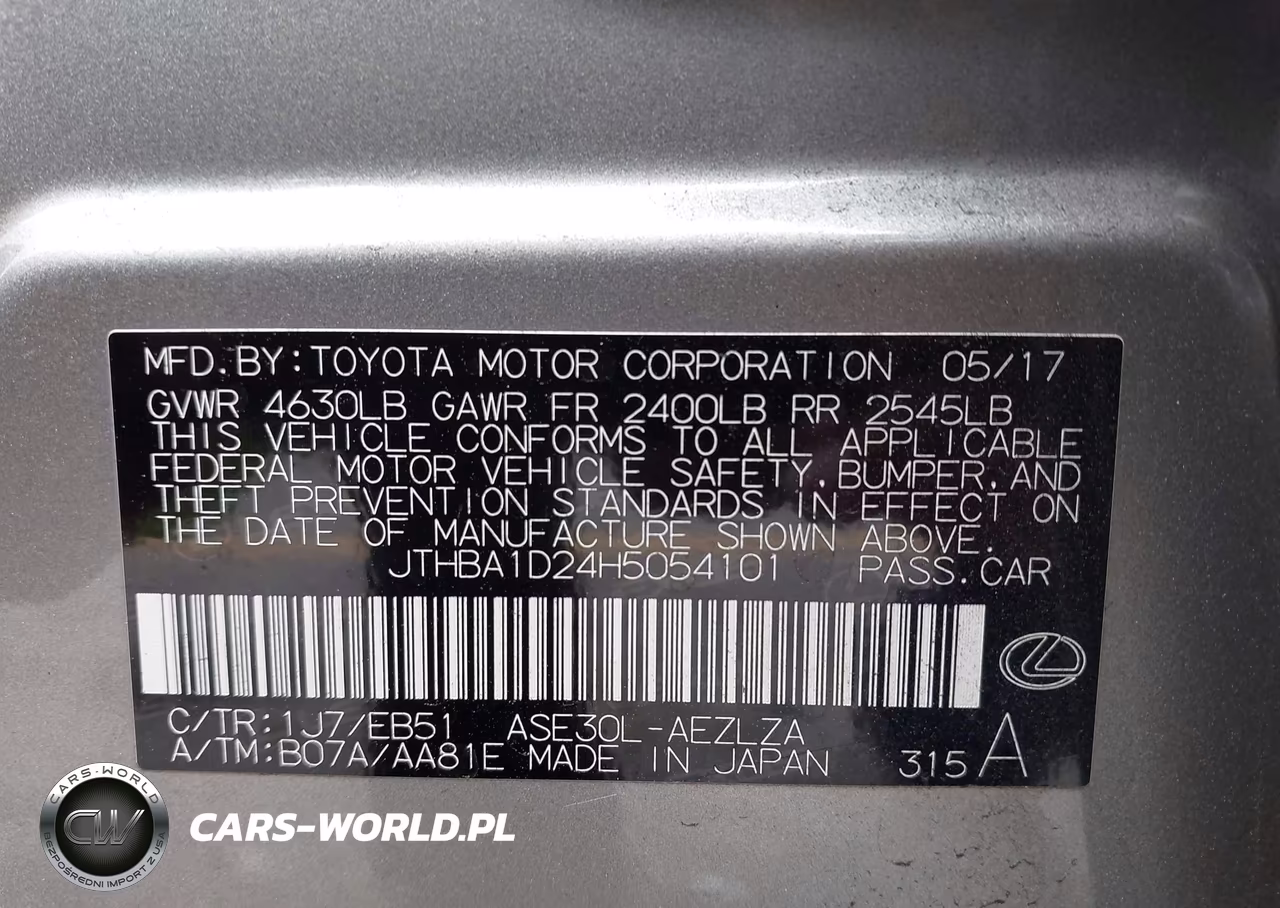 2017 Lexus Is 200T VIN:JTHBA1D24H5054101 - 9
