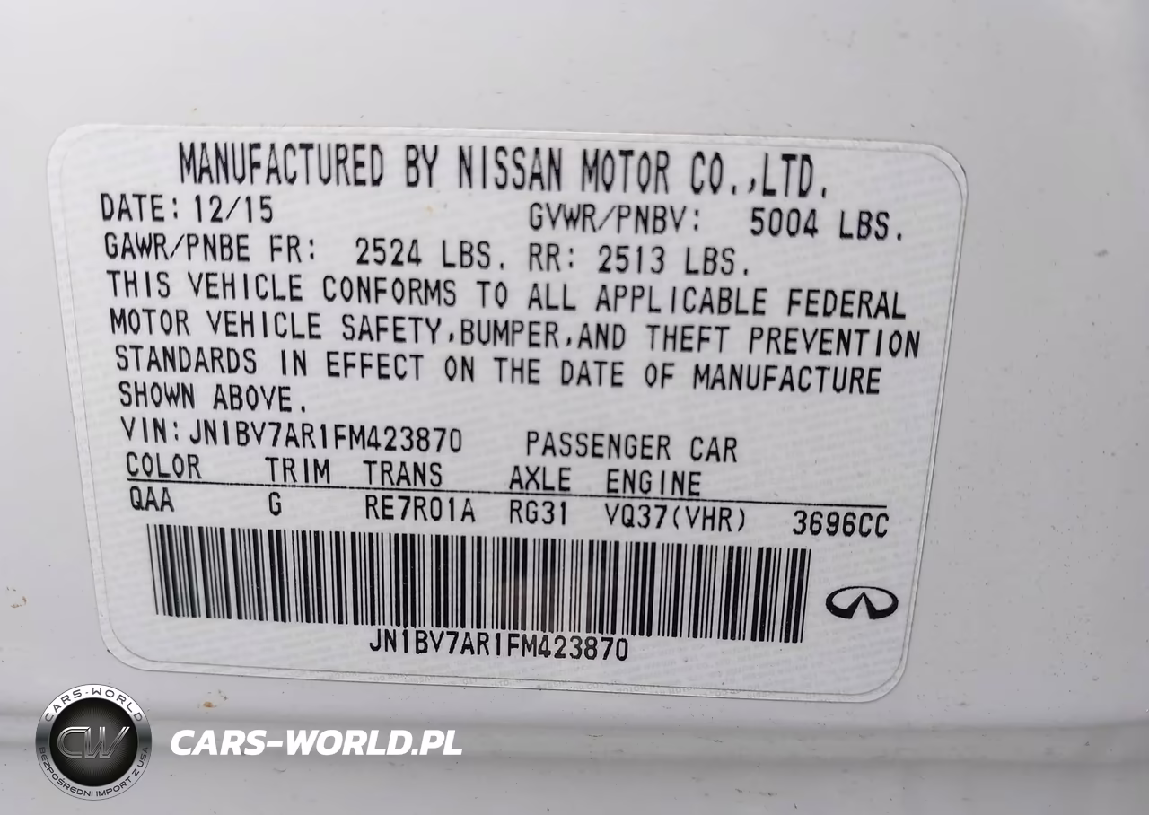 2015 Infiniti Q50 VIN:JN1BV7AR1FM423870 - 9