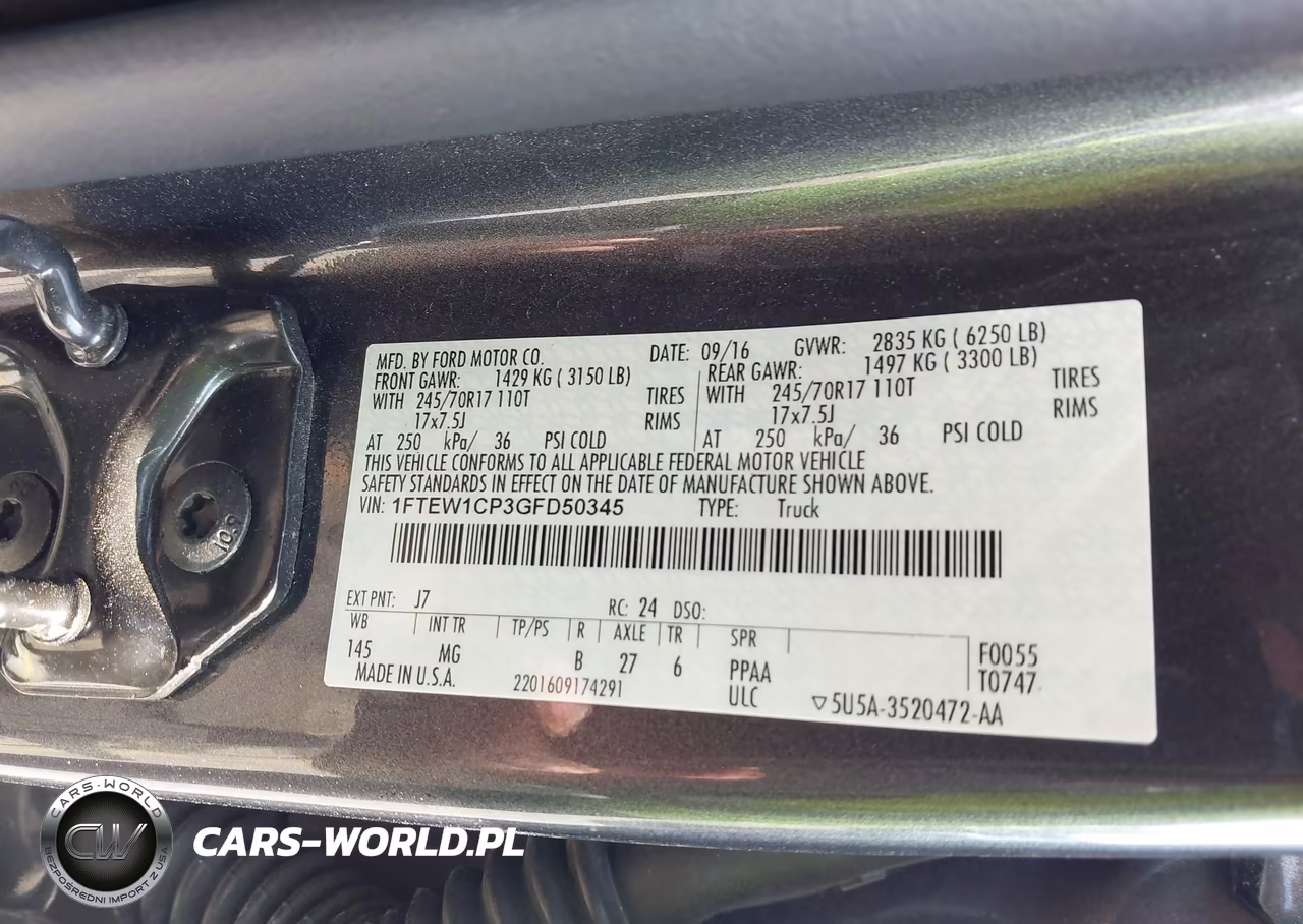 2016 Ford F-150 Xlt VIN:1FTEW1CP3GFD50345 - 9