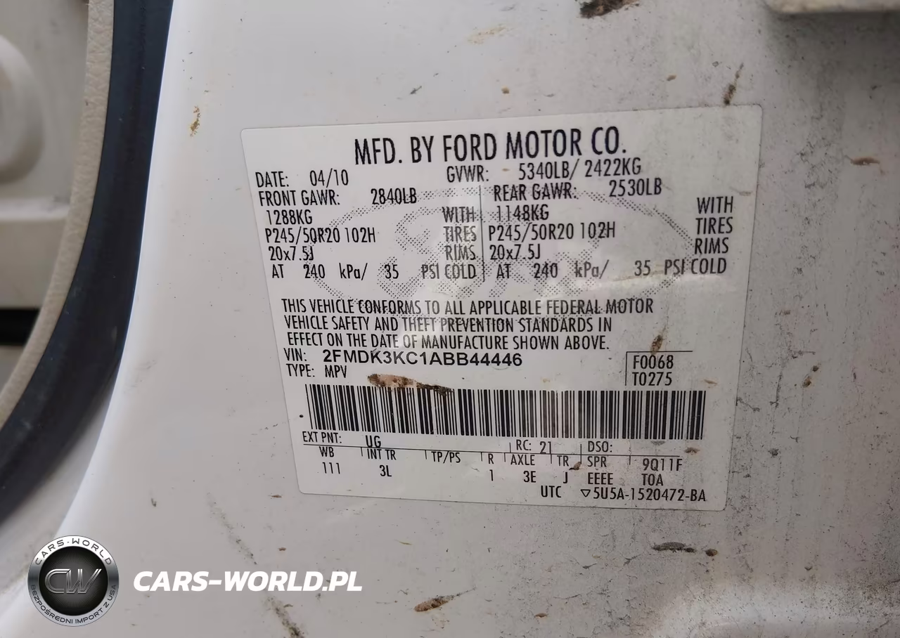 2010 Ford Edge Limited VIN:2FMDK3KC1ABB44446 - 9